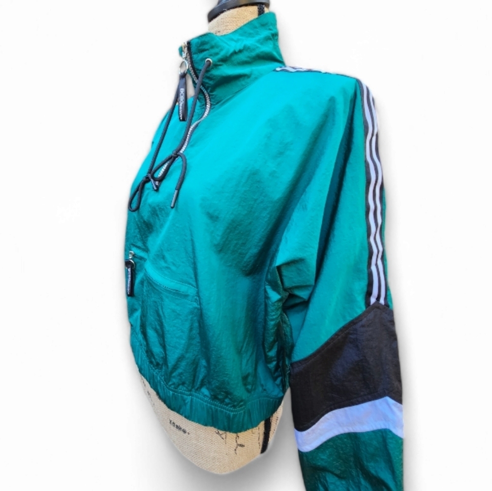 BCBGeneration  Teal/Green Track Pullover Windbreaker, Size M - Picture 4 of 8